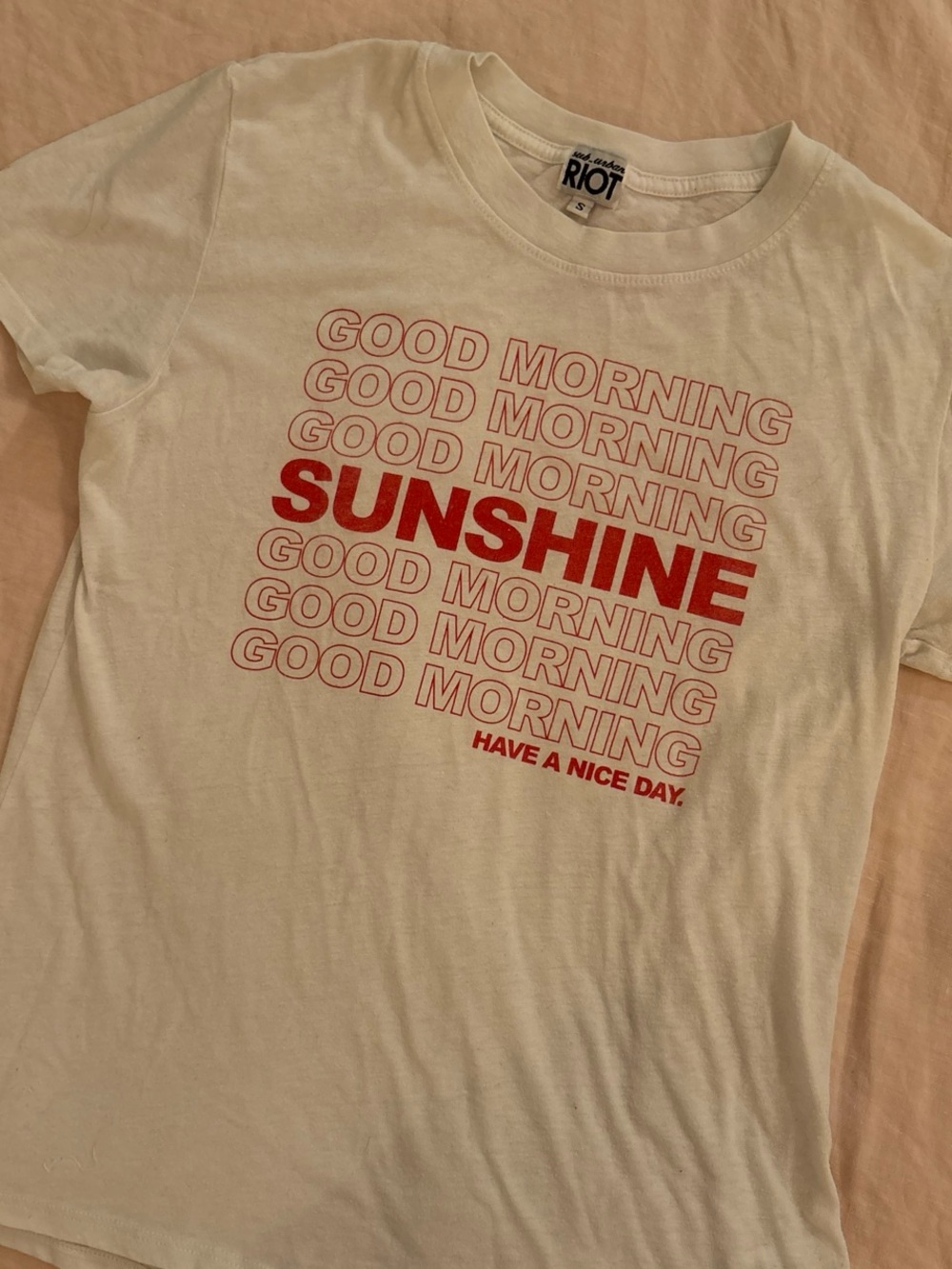 Sub_Urban Riot White Tee with Red SUNSHINE Graphic